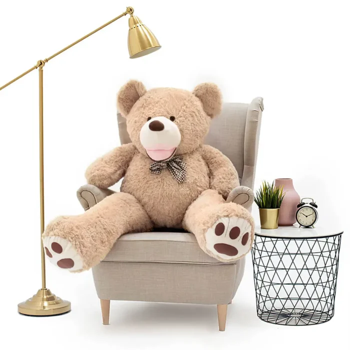 Big Plush Teddy Bear, Soft Toy, 130 Cm, 51 Inches, 4.3 Feet, Light Brown, Bobo - Image 1