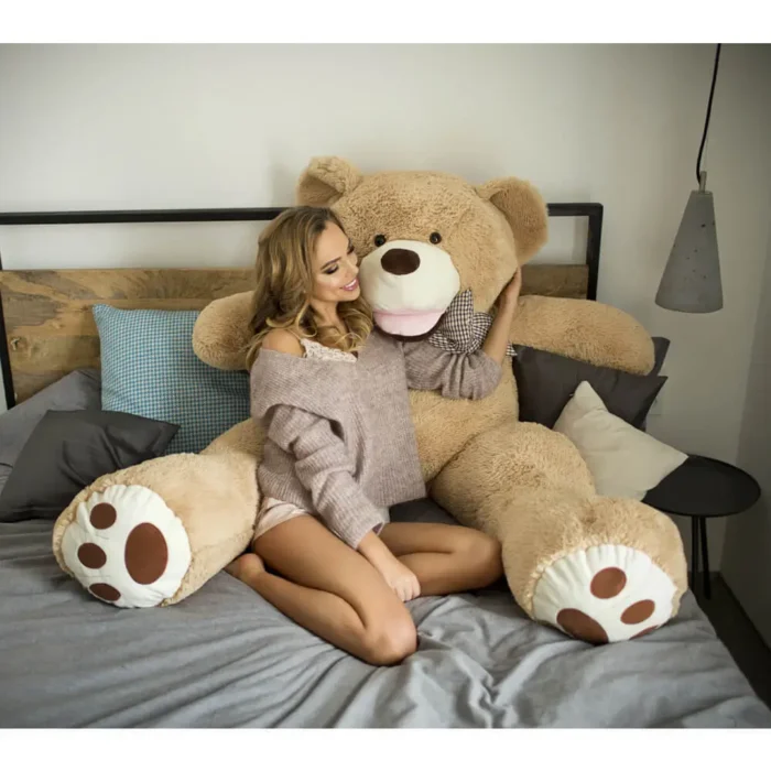 Big Plush Teddy Bear, Soft Toy, 130 Cm, 51 Inches, 4.3 Feet, Light Brown, Bobo - Image 4