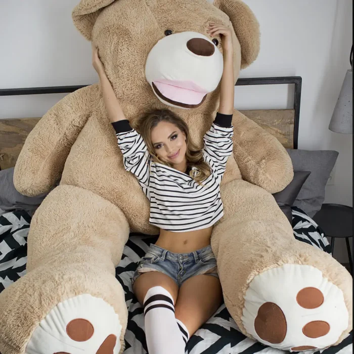 Big Plush Teddy Bear, Soft Toy, 260 Cm, 102 Inches, 8.5 Feet, Light Brown, Bobo - Image 3