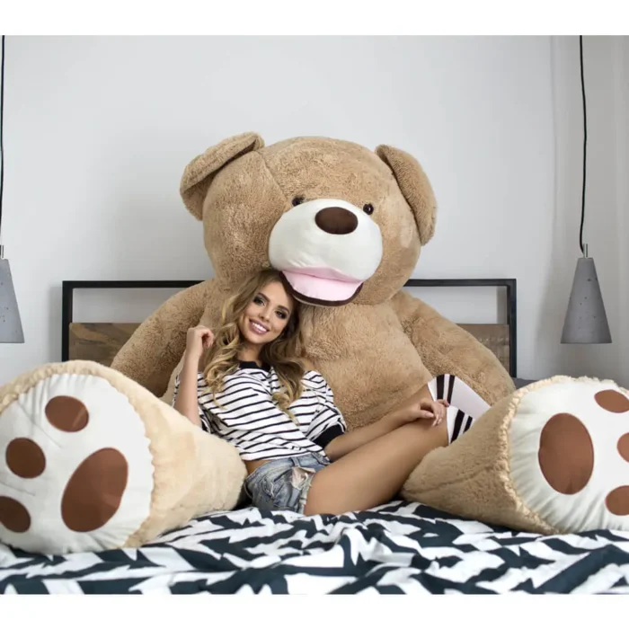 Big Plush Teddy Bear, Soft Toy, 260 Cm, 102 Inches, 8.5 Feet, Light Brown, Bobo - Image 5