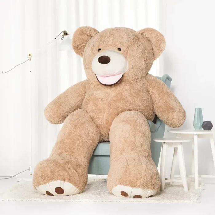 Big Plush Teddy Bear, Soft Toy, 220 Cm, 86 Inches, 7.2 Feet, Light Brown, Bobo - Image 1